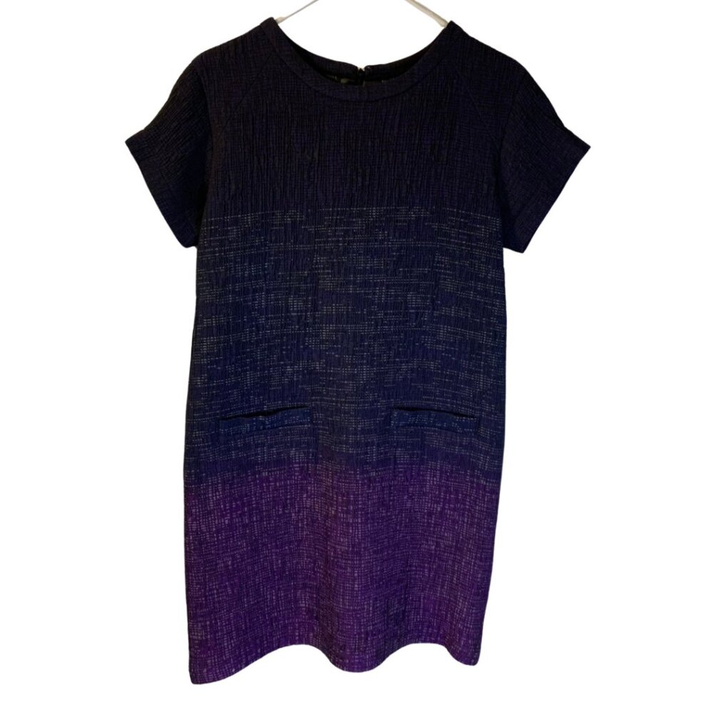 WHIT Whitney Pozgay Shift Dress Women's Size M Ombre Lightweight Office Pockets